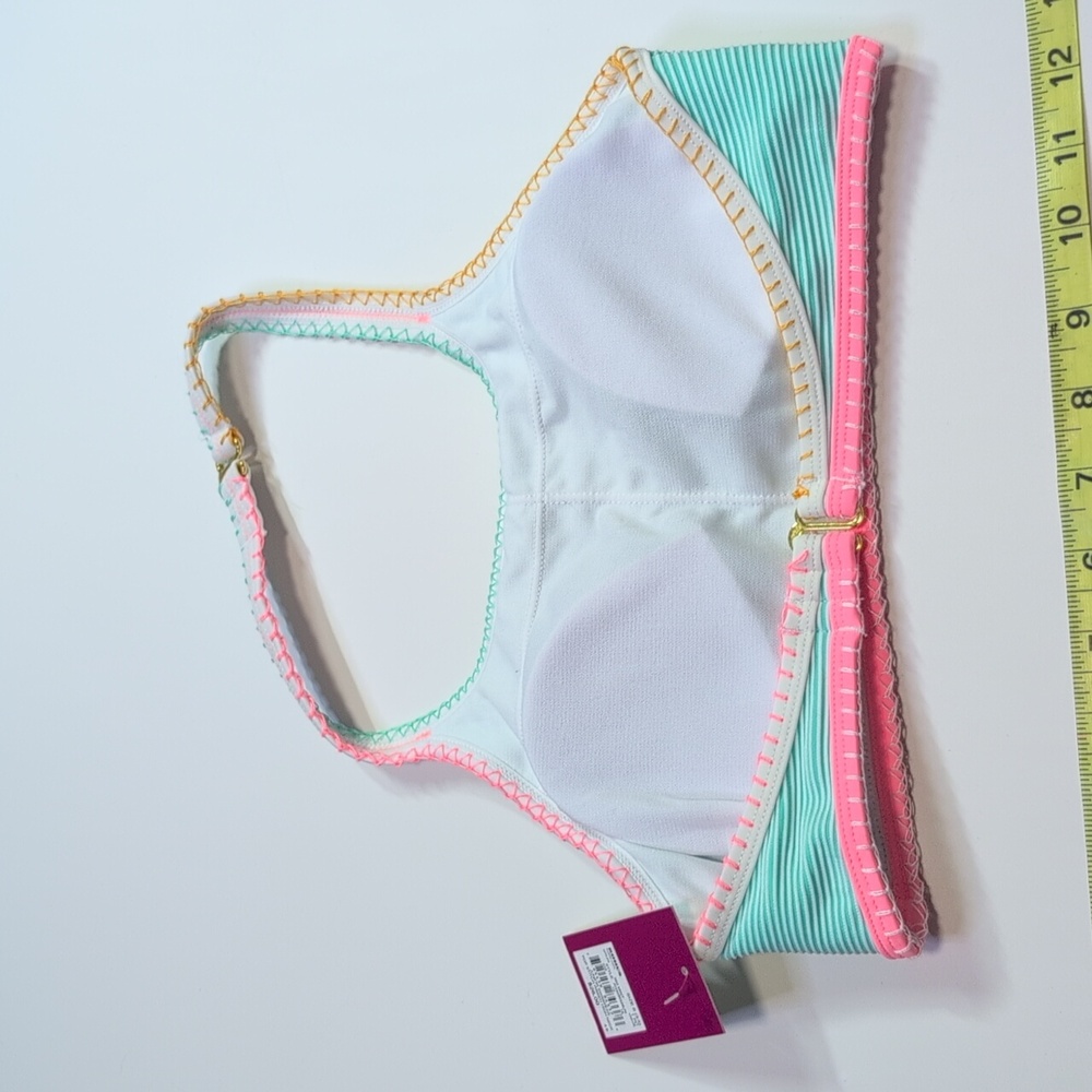 SO Mint and Pink Halter Bikini Top Juniors Size Small - Picture 5 of 7